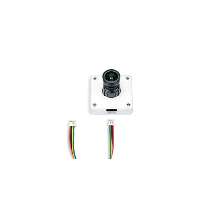IMX577 USB camera module front view with lens and connector cable